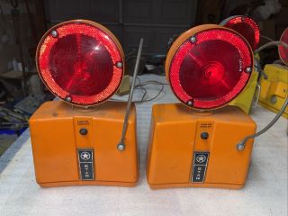 Vintage Starlite 777 Red & Amber Safety Signal Light - Star Headlight & Lantern