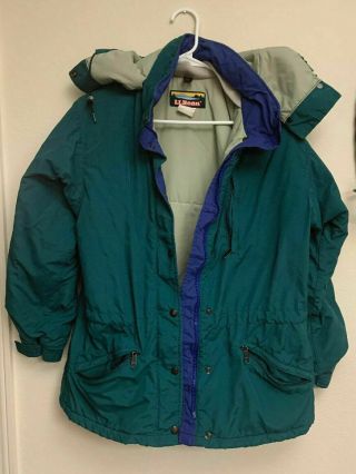 Vintage Ll Bean Women’s Green Penobscot Parka Winter Hooded Coat Size Medium