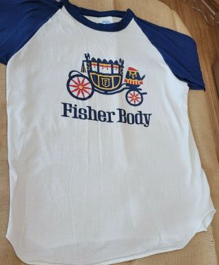 Vintage Fisher Body T Shirt,  Detroit Gm Automotive Memorabilia,  Xl,  Emblem