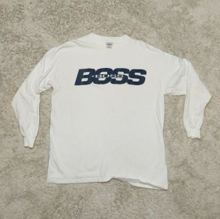 Vintage Hugo Boss Usa Made Long Sleeve T Shirt White Euc 90 