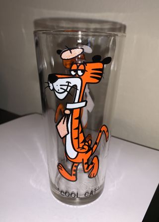 Vintage Cool Cat Looney Tunes Warner Bros Promo Glass Tumbler Pepsi 1973