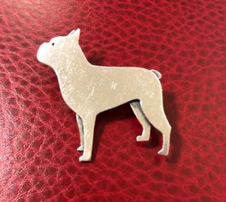 Handsome Rare Vintage Sterling Boxer Dog Pin By Edward H Breese Chicago Silver
