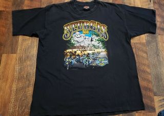 Vintage 1993 Harley Davidson Sturgis Xl T - Shirt Black Hills Rally Motorcycle T 1