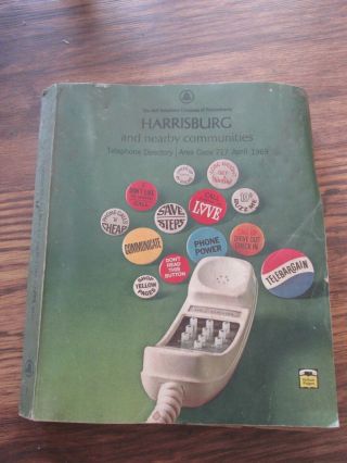 Vintage 1969 Harrisburg Pa Area Telephone Phone Book Directory Yellow Pages W Ad