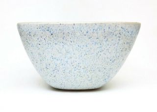 Vintage Glidden Pottery Speckled Blue Oval Bowl Planter Turquoise Interior