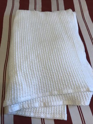 Vintage Chatham White Woven Bed Blanket 100 Cotton 66 X 90 Made In Usa