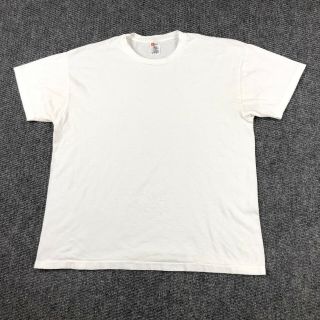 Vintage 90s T Shirt Xl Hanes Single Stitch White Blank Cotton Undershirt