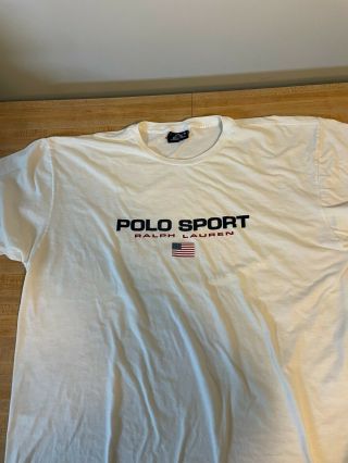 Vintage Polo Ralph Lauren Sport White Shirt 90’s Size Men Extra Large T - Shirt Xl