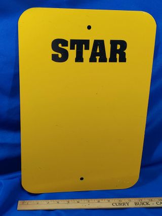 Vintage Star Security Parking Sign Advertising Street Road Yellow Black 18x12