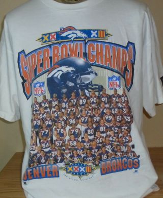 Vintage 1998 Denver Broncos Bowl T Shirt Starter Size Large