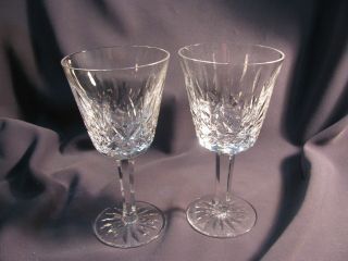Waterford Crystal Vintage Lismore Claret Wines - Two - 5 3/4 - 6 Oz - Great 5