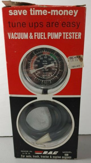 Vtg Rac Engine Vacuum & Fuel Pump Pressure Tester Gauge Leak Diagnostic Tool