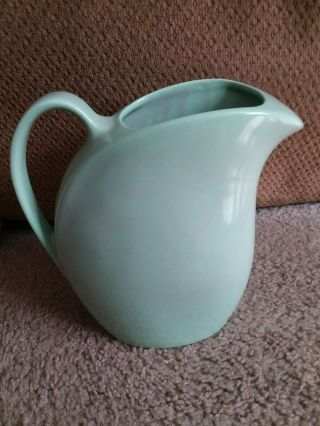 Vintage Hall Pottery Pitcher Green With Ice Lip 2633