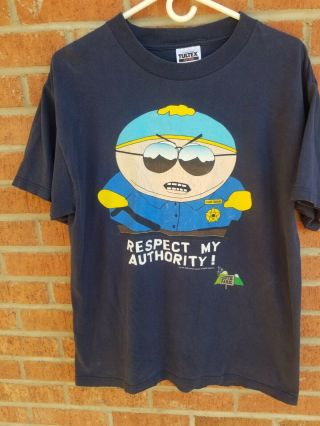 Vintage Vtg 90’s 1998 South Park Respect My Authority T Shirt Size Large