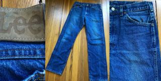 Vtg 80s Lee Riders Usa - Made Jeans Denim Dark Blue Men 
