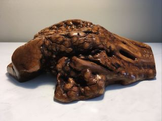 Vintage Burl Wood Decorative Block,  Hand Crafted,  Finished Sculpture Paper Weight