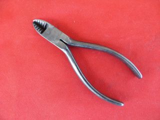 Rare Vintage Utica 41 - 1 Small Wire Side Diagonal Cutters W/ Slotted Wire Feeds