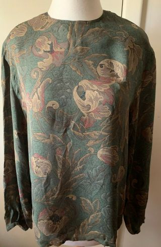 Vintage Linda Allard Ellen Tracy Silk Blouse - 6 - Long Sleeves,  Buttoned Back