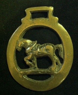 Small Delicate Vintage Heavy Horse In Harness Horse Harness Brass In Oval Frame