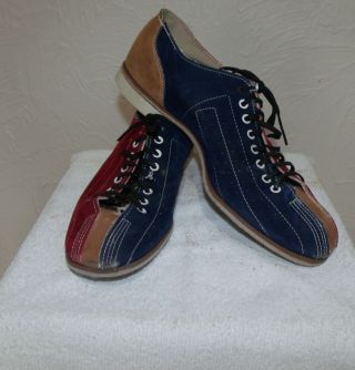 Vintage Hyde U.  S.  Pat Two Tone Suede Bowling Shoes M10.  5