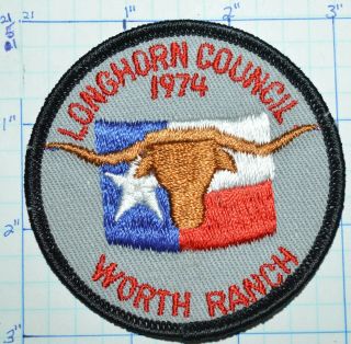 Bsa Worth Ranch Longhorn Council 1974 Vintage Boy Scout Patch
