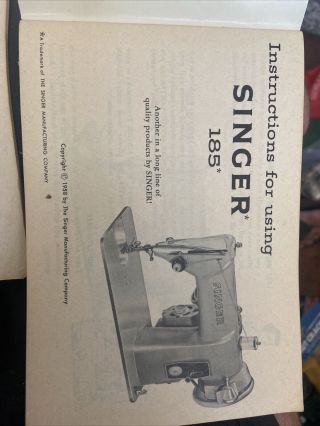 2 Vintage Singer Instruction Booklets 185j3 3