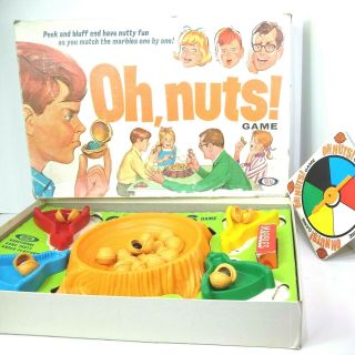 Vtg Oh,  Nuts Board Game Ideal 60s Peek & Bluff Nutty Fun Board Game.  1969