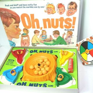 VTG Oh,  Nuts Board Game Ideal 60s Peek & Bluff nutty fun board game.  1969 2