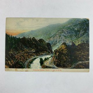 Vintage Postcard Colorado Train Boulder Canon North Western Railway