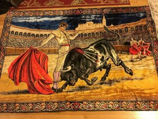 Vintage European Velvet Wall Rug Tapestry 6 