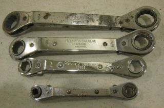 Vintage Ritchie Engr.  Co.  Inc.  Usa Four Piece Offset Ratchet Wrenches