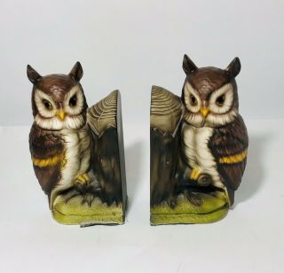 Vintage Owl Bookends Made In Japan Ceramic