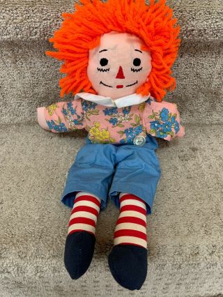 Raggedy Ann Andy Plush Doll I Love You On Chest