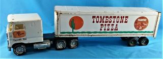Vintage Nylint Pressed Steel Semi Truck And Trailer Tombstone Pizza