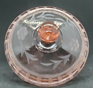 Vintage Pink Depression Glass Candy Dish with Lid Absolutely 3
