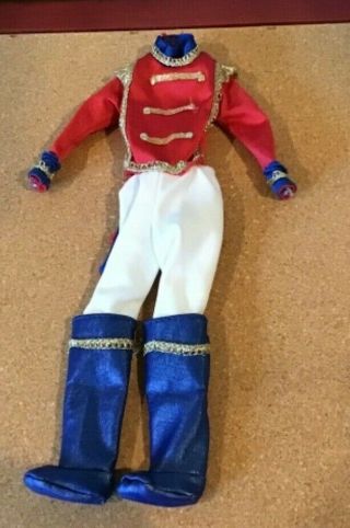 Vintage Barbie Ken Prince Stefan Outfit Red Gold Top White Pants Attached Boots