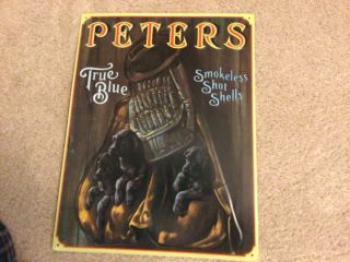 Peters True Blue Smokeless Shot Shells Tin Sign
