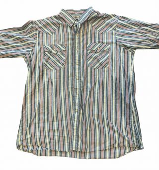 Vintage Saddle King Western Pearl Snap Button Up By Key Size Xl