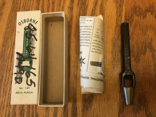 Vintage Osborne No.  149 Arch Punch 1/4 Inch & Box Collectible Tool Usa