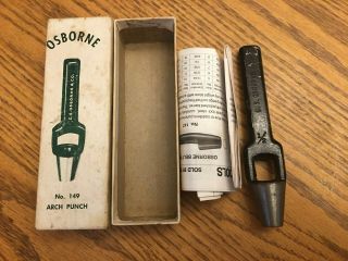 Vintage Osborne No.  149 Arch Punch 1/2 Inch & Box Collectible Tool Usa