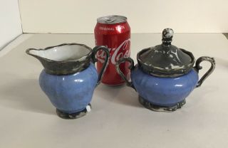 Vintage Replacement Keram Silber Bavaria Creamer and Sugar Bowl for Tea Set 2