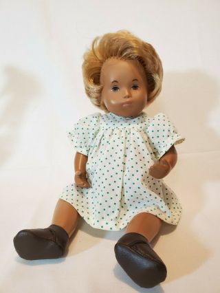 012 - Vintage Baby Sasha White And Green Polka Dot Dress (outfit Only)