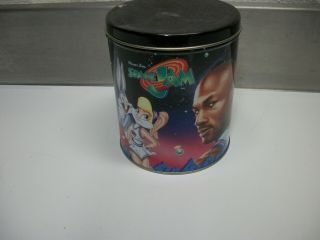 Vintage Space Jam Metal Popcorn Cookie Collectible Tin Looney Tunes Jordan