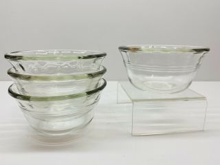 Vintage Set Of 4 Pyrex 463 Clear Glass 6 Oz Custard Cups