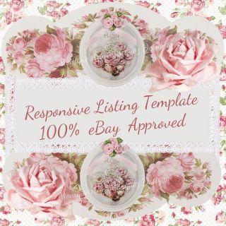 Shabby Vintage Roses Listing Template Mobile Responsive Policy Compliant |508e