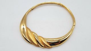 Vintage Lanvin Paris Gold Tone Collar Necklace Bt980