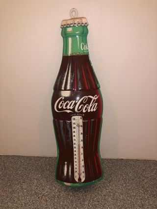 Vintage Coca - Cola Advertising Thermometer Metal Sign Donasco Made In Usa