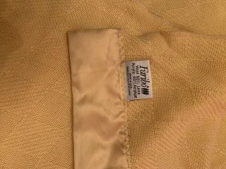 Vintage Faribo 60/40 Wool/acrylic Blanket Waffle Weave Satin Trim Yellow Full