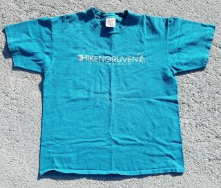 Vintage Hikengruven Yellowstone Single Stitch Teal Blue T - Shirt Fahrvergnugen L