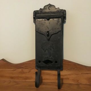 Vintage Cast Iron 2 Slot Wall Mount Mailbox